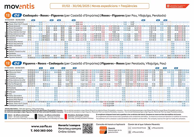 AUTOBUSOS: Horaris i dates de transport